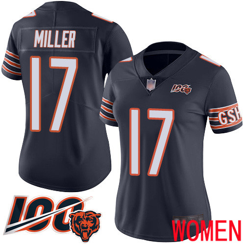 Chicago Bears Limited Navy Blue Women Anthony Miller Home Jersey NFL Football #17 100th Season
